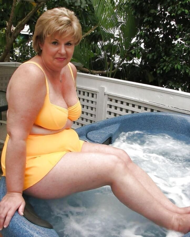 Grandmothers in swimsuits in the country