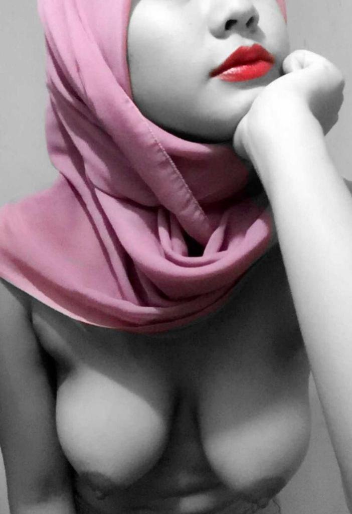 Hijab with a cutout for boobs