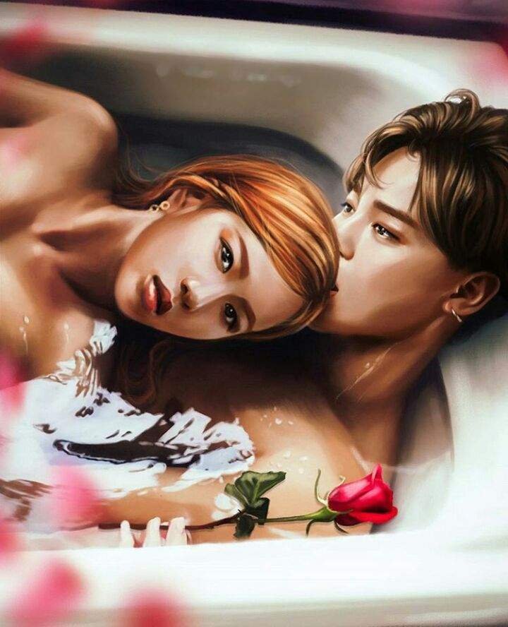 Pak Jimin and Rosa Kiss