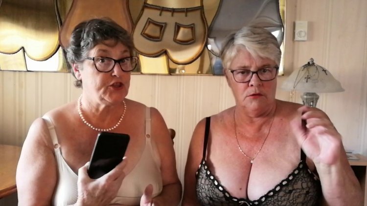 Older women sunbathe