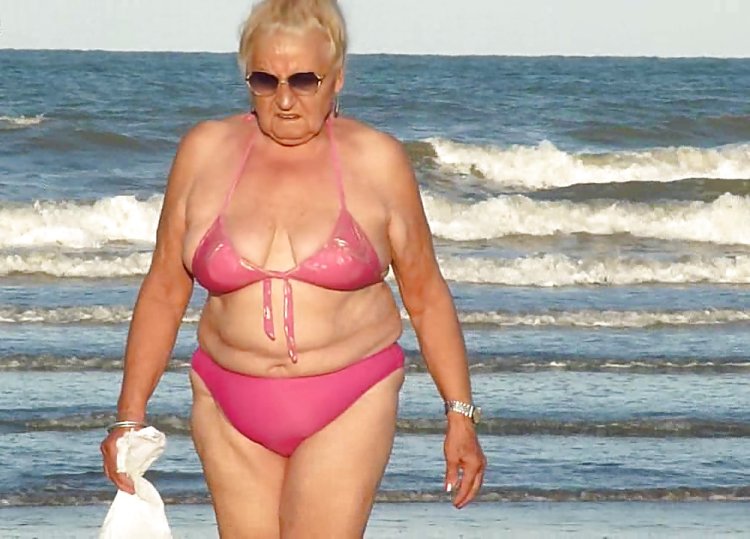 Hairy old women in swimsuits