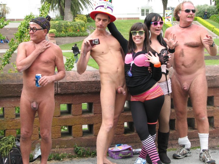 Naked youths in public