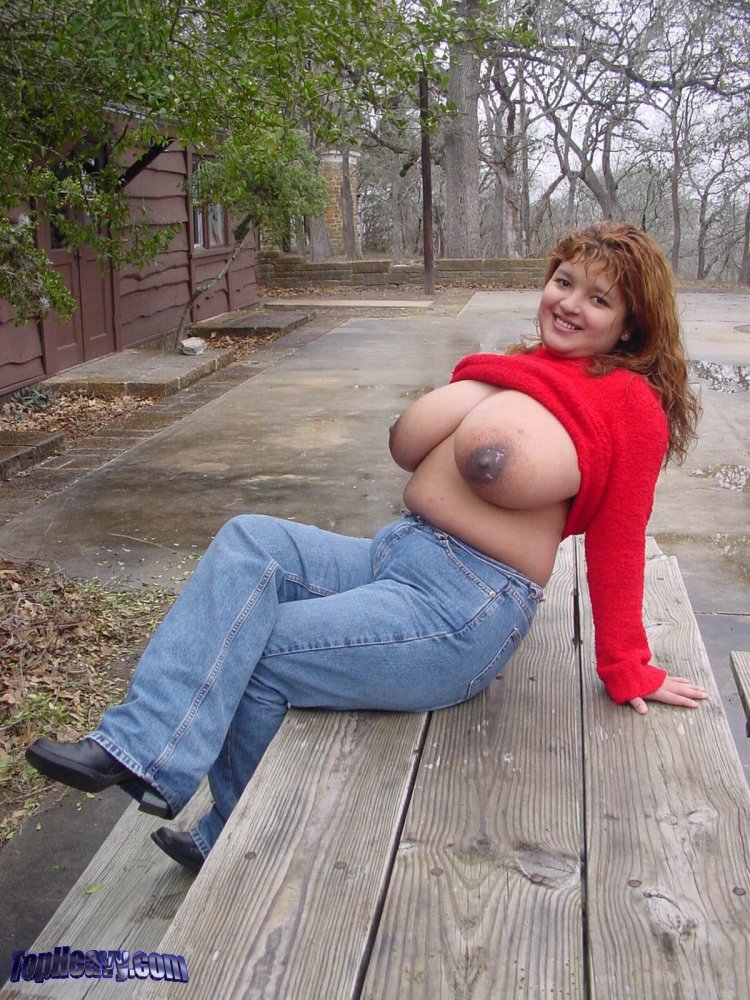 Topheavy Lydia Tits on the street