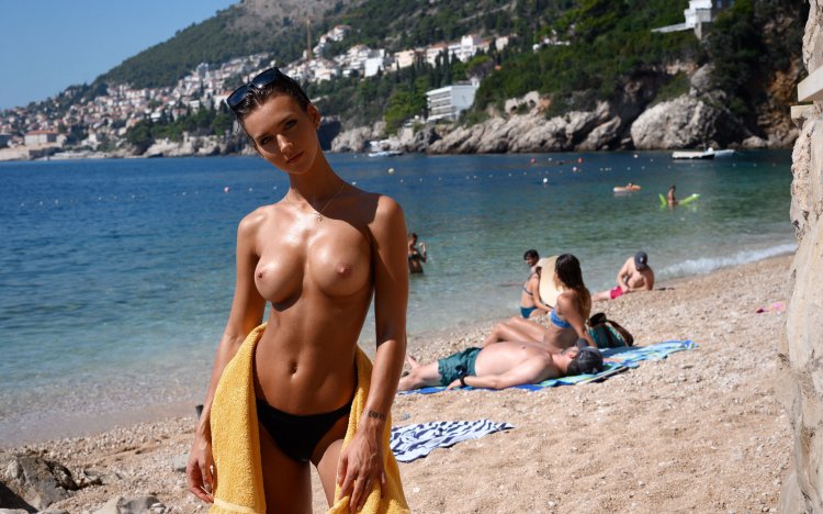 Naked on the beach amateur