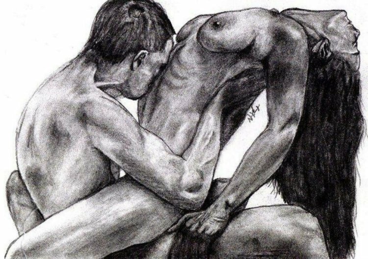 Beautiful erotic drawings with a pencil