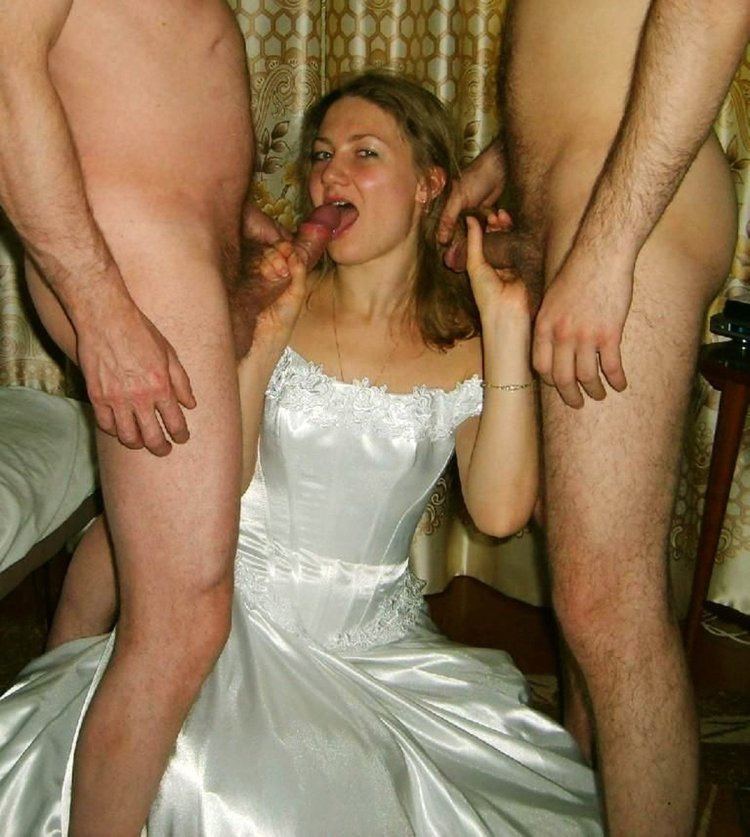 Gangbang in a wedding dress