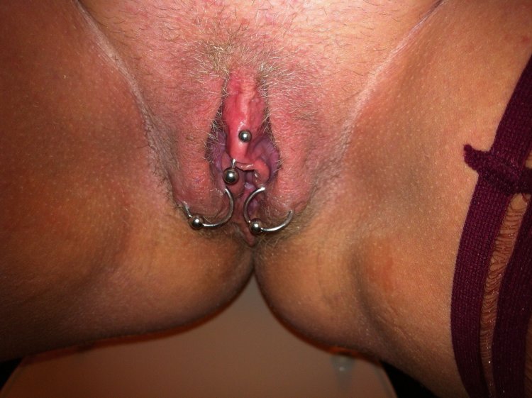 Big clitoris with piercing
