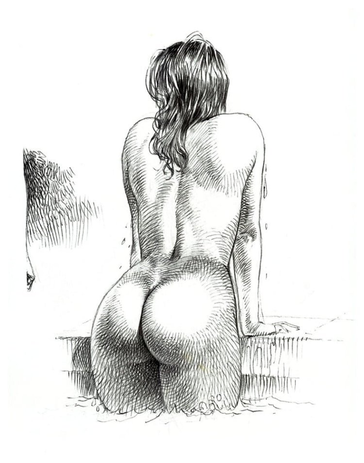 Erotic drawings with a pencil