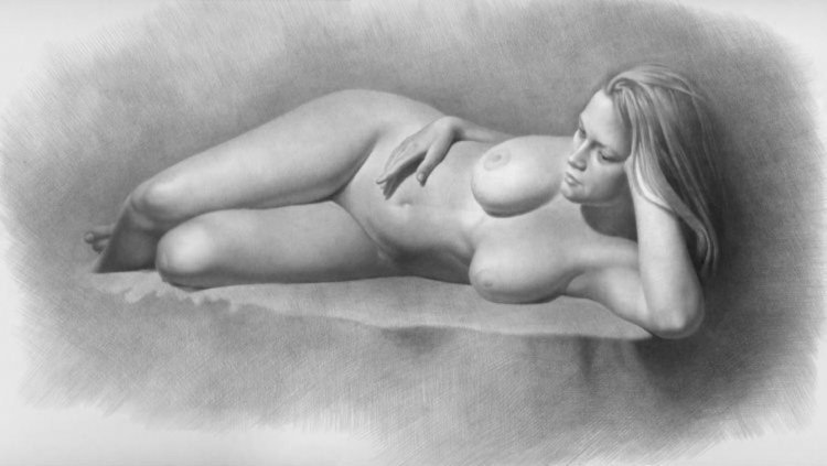 The drawings with a pencil are naked