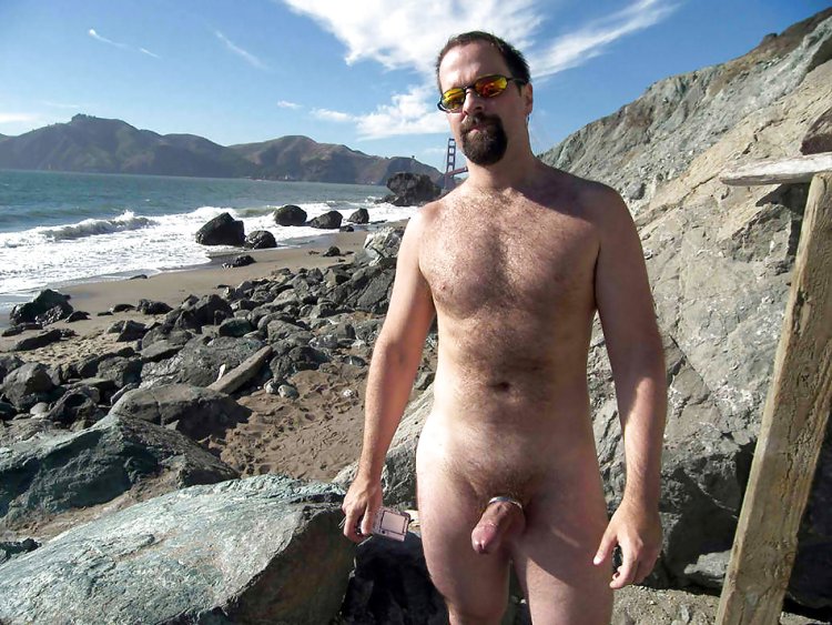 Shaved members on the beach