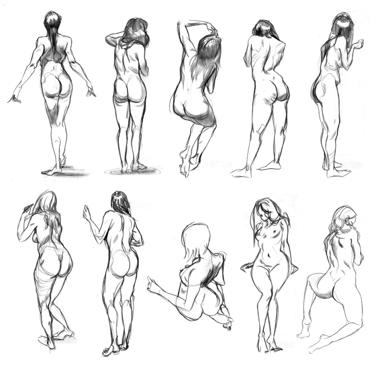Poses for an erotic photo shoot