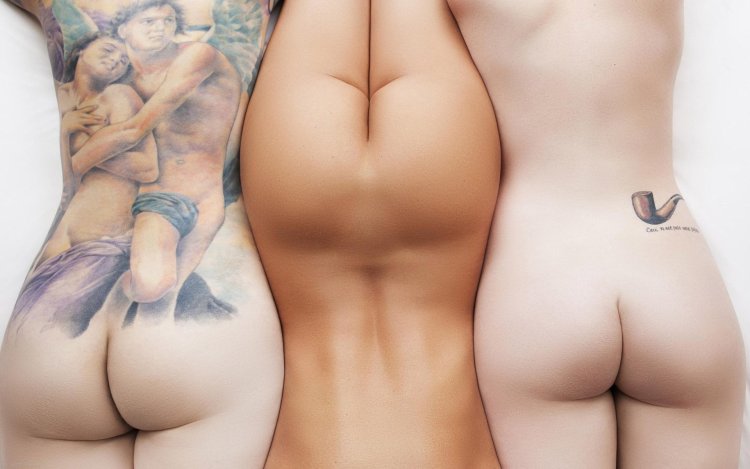 Beautiful naked female buttocks