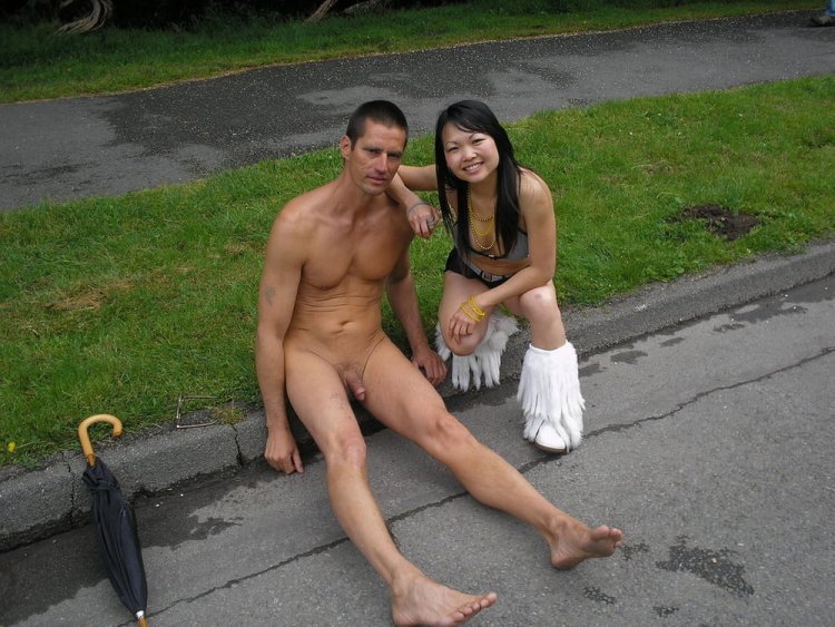 Naked asian with Small Dick