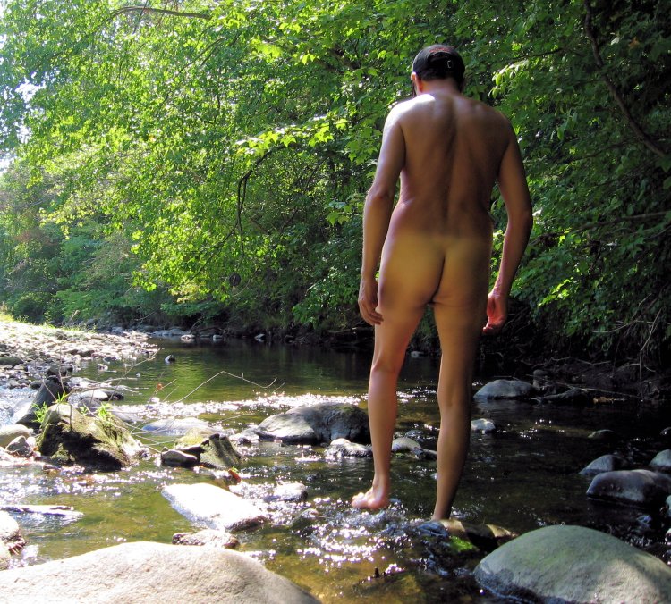 Boys at a nudist resort