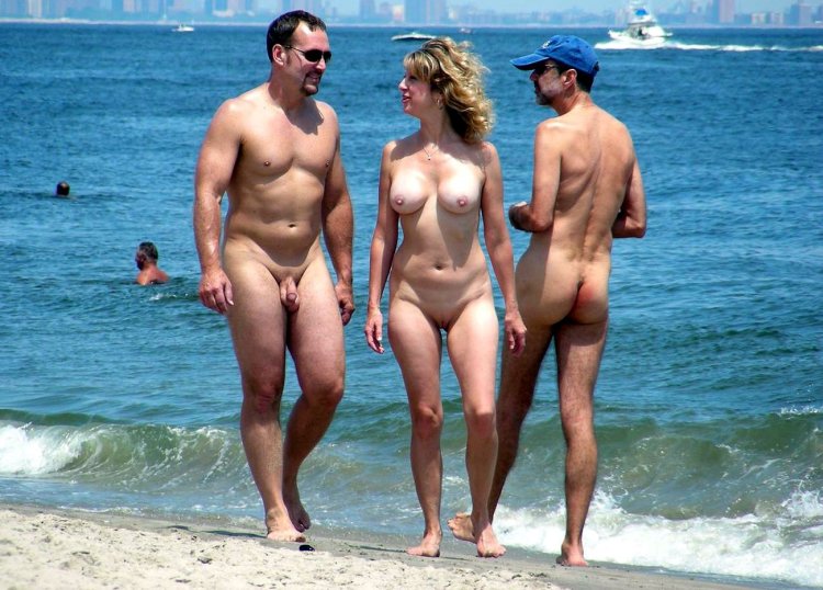 Erection on a nudist beach
