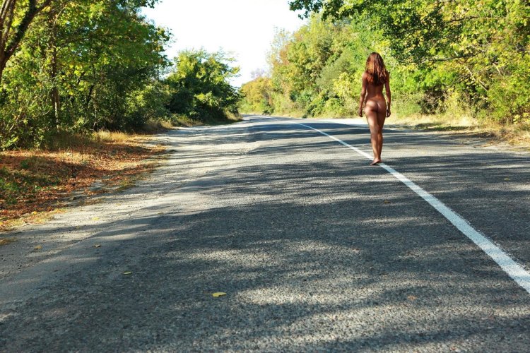 Girls naked on the track
