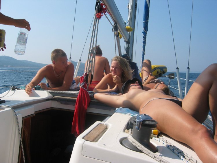 Naked trip on a yacht