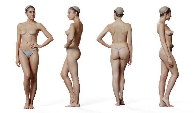 High -quality nude references standing