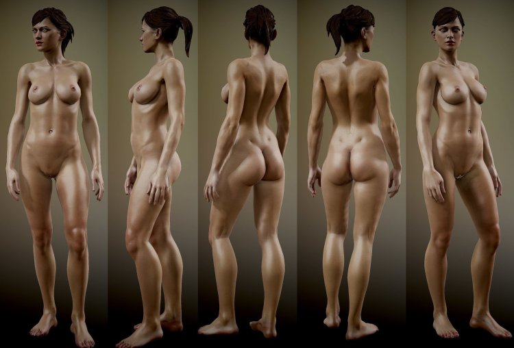 Naked female modeling