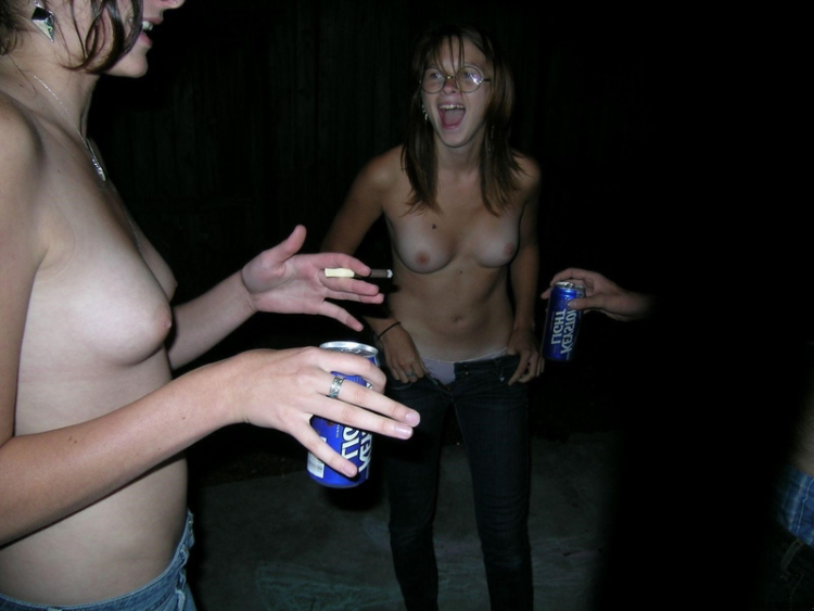 Beautiful drunken naked women