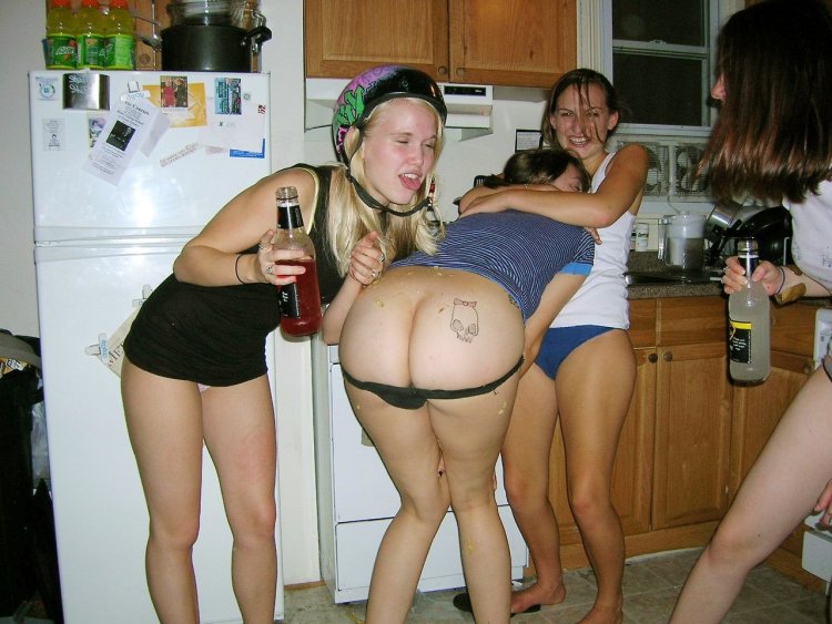 Naked butt of drunk Russian women