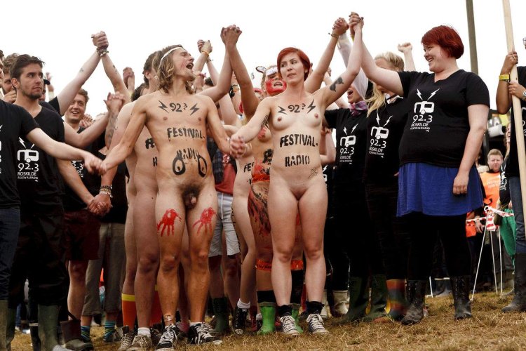 Naked girls on Roskilde Naked Run Festival