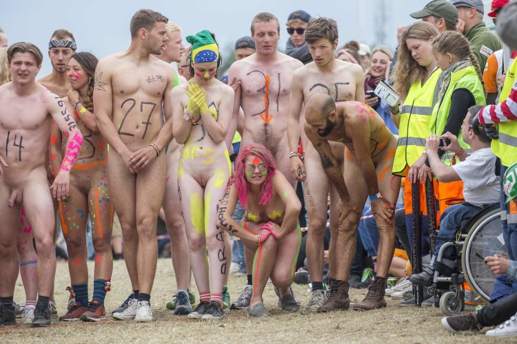 Naked girls on Roskilde Naked Run Festival