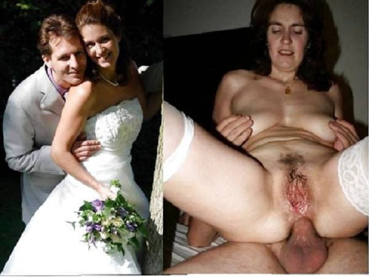 Naked bride before and after