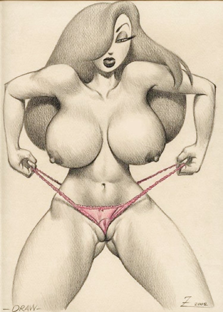 Tits drawing with a pencil