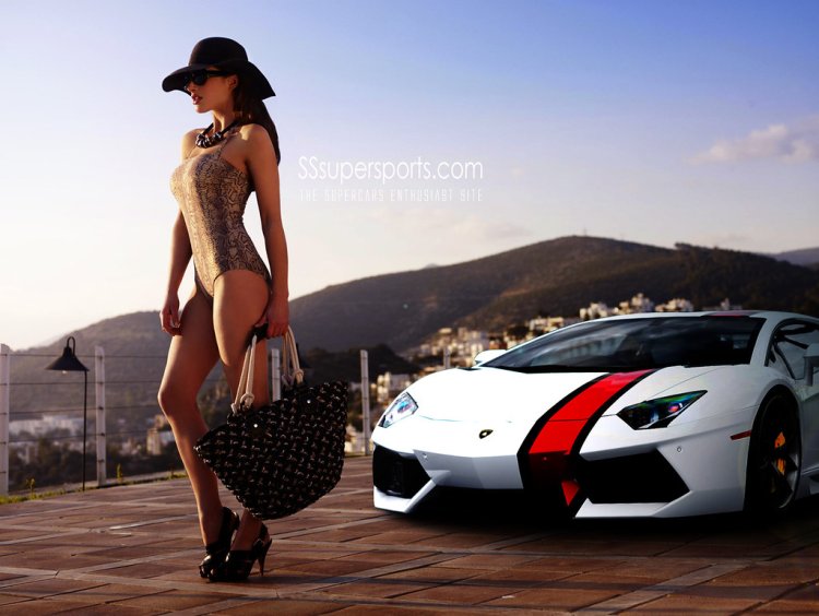 Lamborgini Antador with a girl