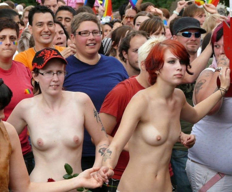 Topless Girls at the Festival