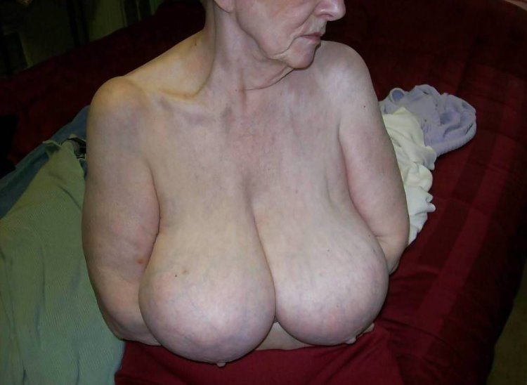 Grandma with big hanging boobs