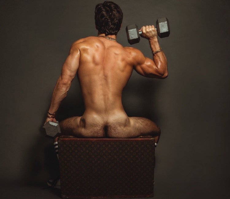 A large -caliber tool in a man nude