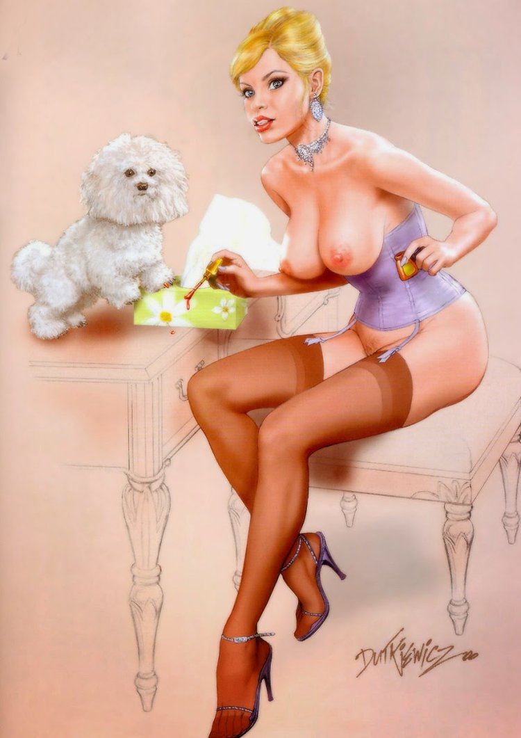 Drawn girls in the style of nude