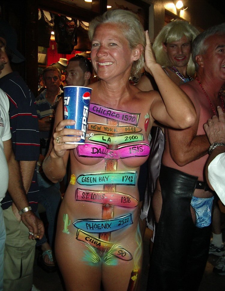 Naked women at the Fantasy Fest festival