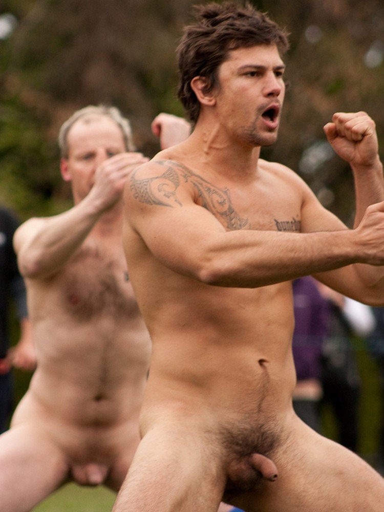 Naked young football players