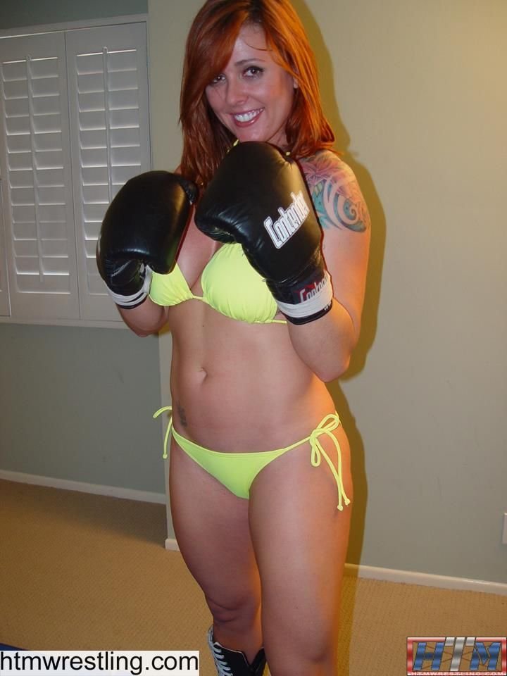 Women's box with bare breasts