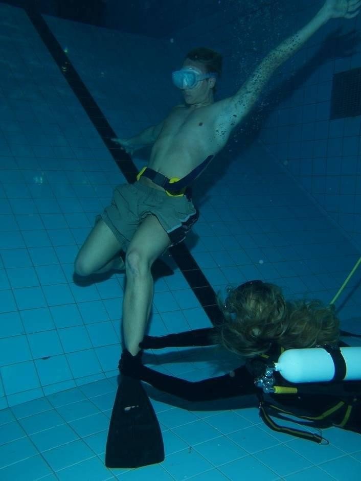 Erotic underwater performance