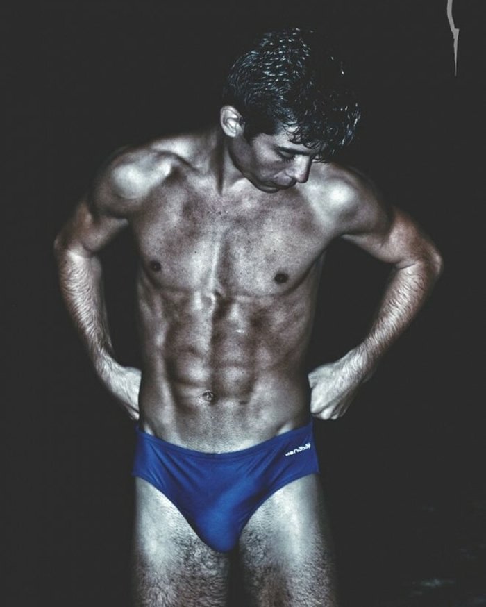 Vladimir barbu jumping in water