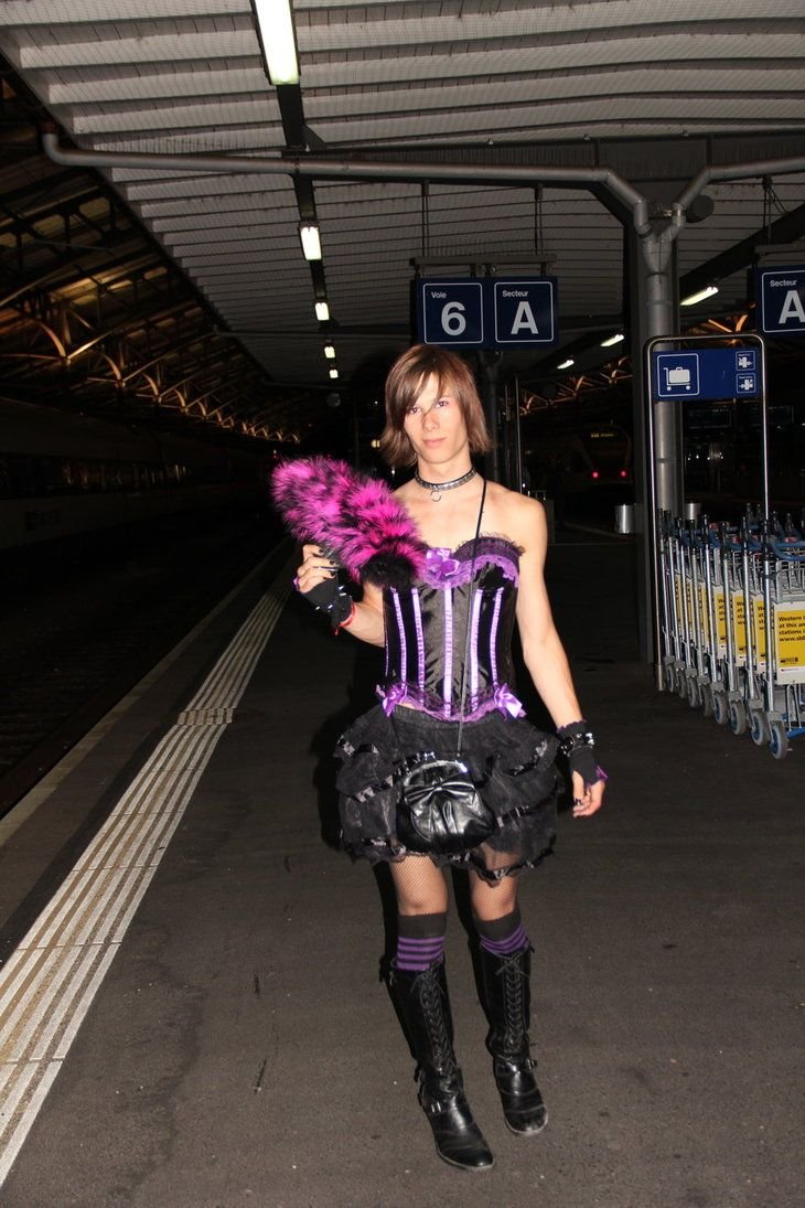 Crossdressers in latex dresses