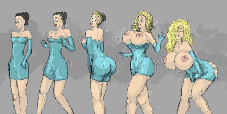 Turning into a woman with big tits