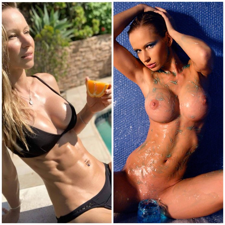 Susana Spears in stockings with a dildo