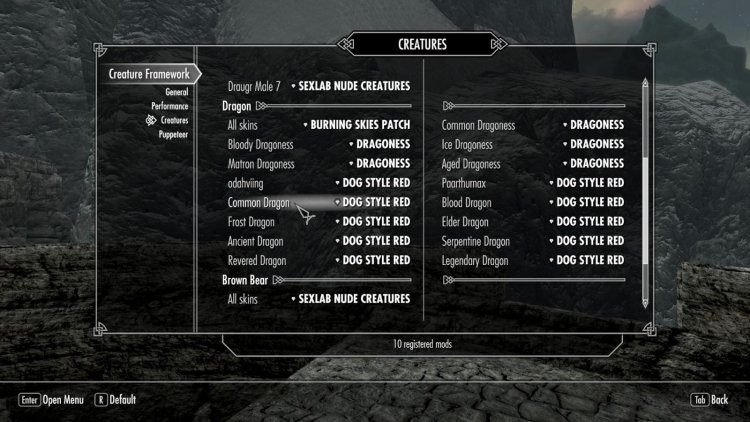 Creature Framework for Skyrim