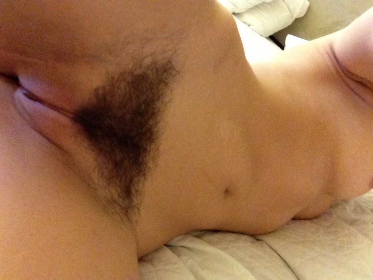 Wet hairy female pussy