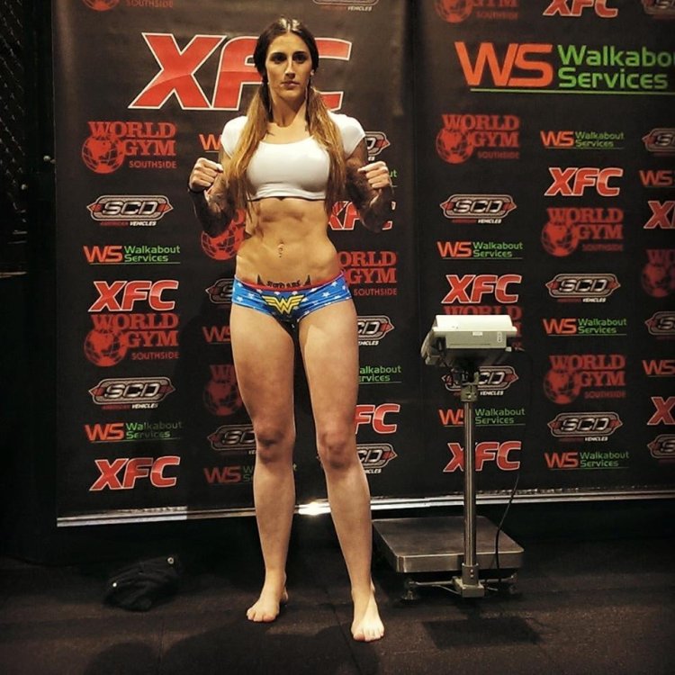 Megan Anderson in a swimsuit