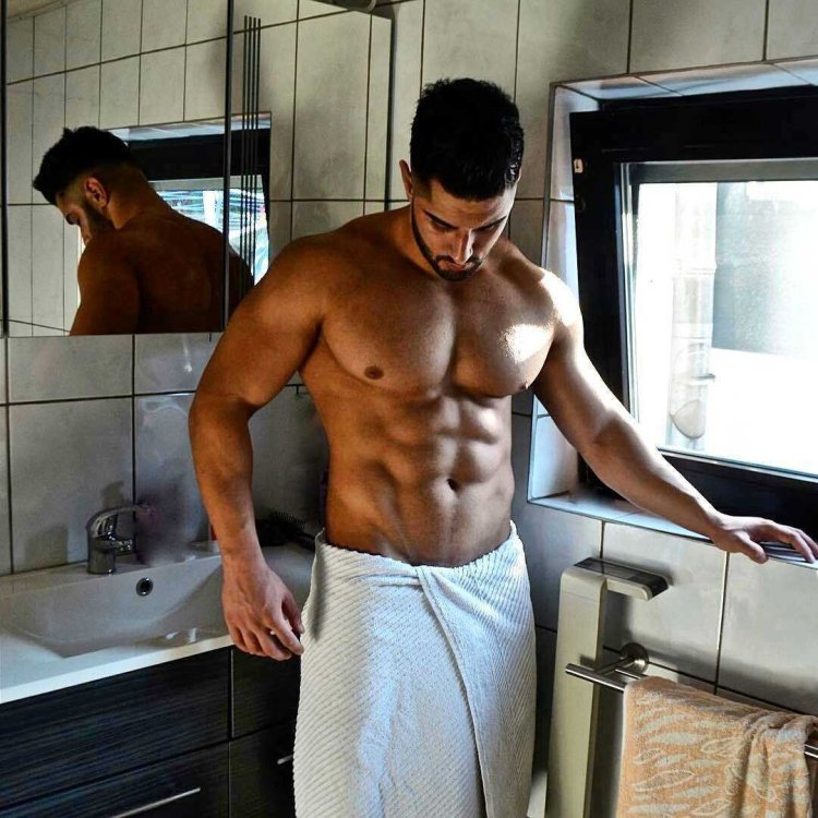 Muscular man in a towel