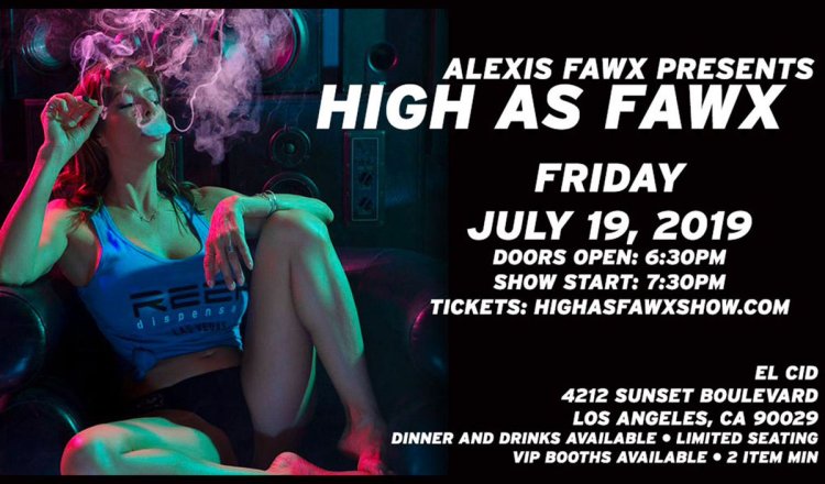 Alexis Fawx in the shower behind glass