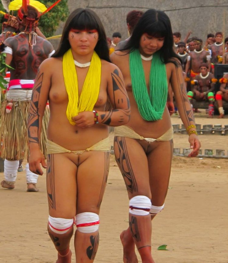 Naked women of the wild tribes of the Amazon