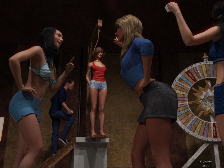 Hanging girls 3d art