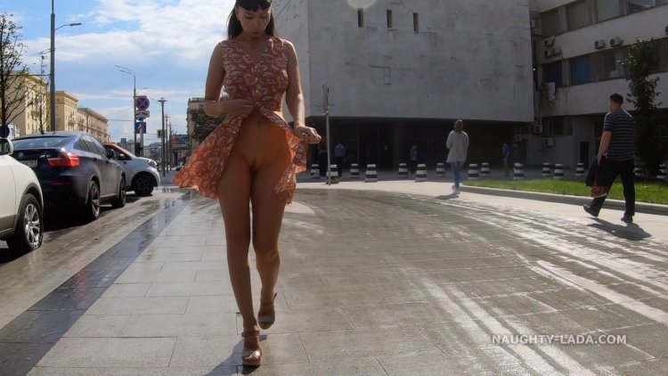 Naughty Lada Dildo Anal on the balcony